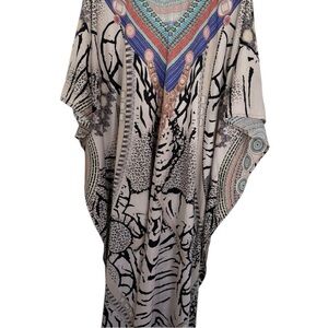 Gypsie Blu Multi-Color Kaftan Kimono – One Size 🌿✨